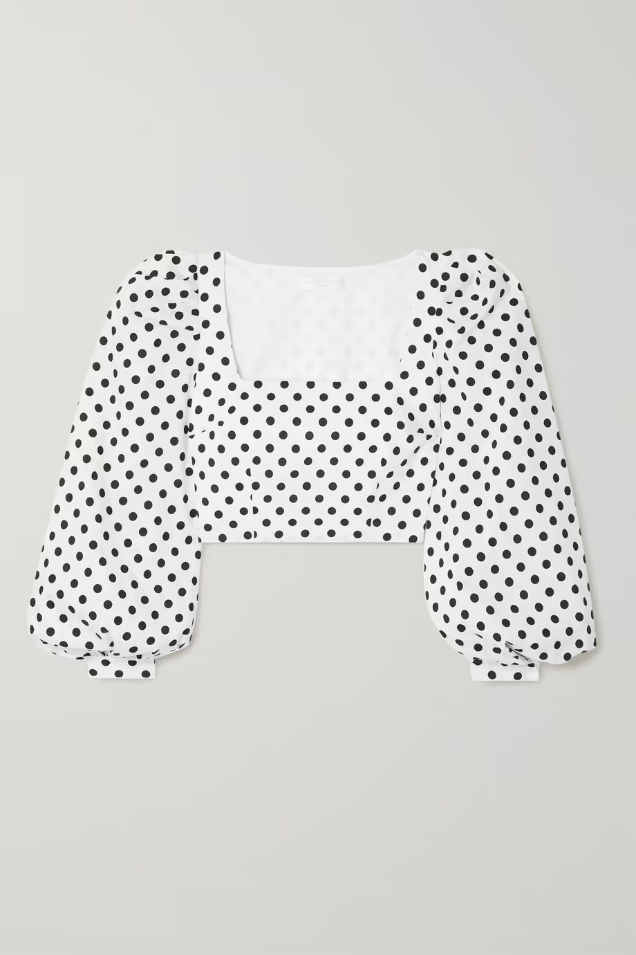 Caroline Constas + Elliot Cropped Polka-Dot Cotton-Blend Poplin Blouse