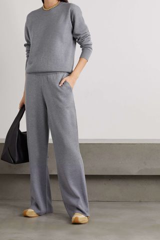Olivia Von Halle + Carmel Silk and Cashmere-Blend Sweatshirt and Track Pants Set