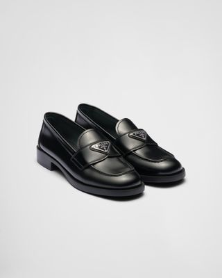 19. Prada + Unlined Brushed Leather Loafers