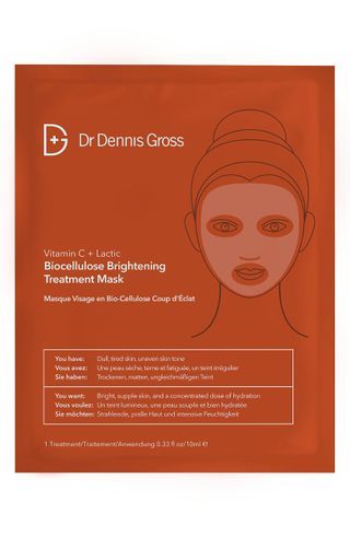 Dr. Dennis Gross Skincare + Vitamin C Lactic Biocellulose Brightening Treatment Mask