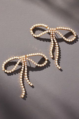 By Anthropologie + Crystal Bow Earrings