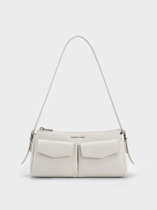 Charles & Keith + White Double Pouch Shoulder Bag