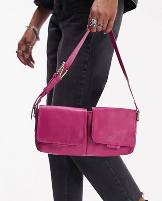 Topshop + Lara Leather Pocket Shoulder Bag