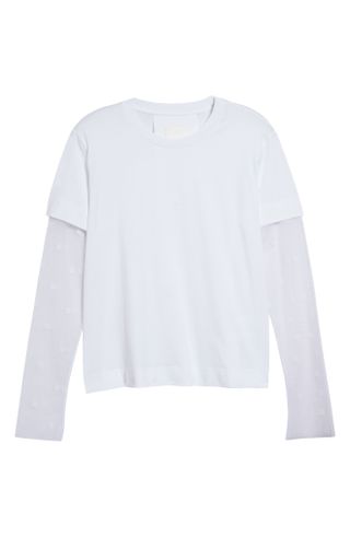Givenchy + 4G Tulle Sleeve Cotton T-Shirt