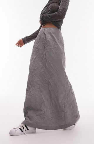 Topshop + Crinkle A-Line Maxi Skirt