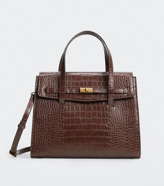 Mango + Croc-Effect Bag