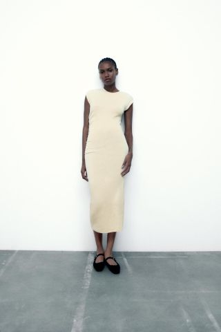 Zara + Dress With Side Gathering