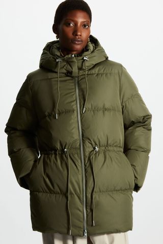 COS + Drawstring-Waist Puffer Coat