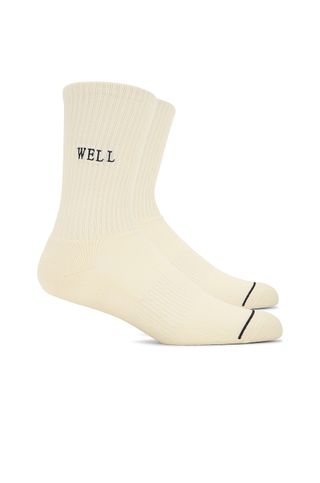 WellBeing + BeingWell + Well Embroidered Tube Sock