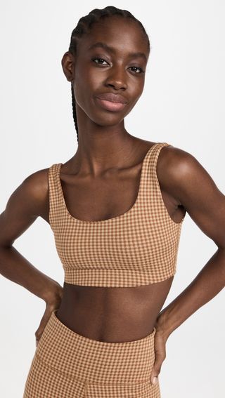 MWL by Madewell + Square Neck Sports Bra Check Print