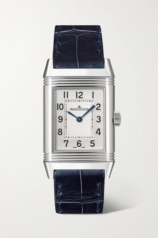 Jaegaer LeCoultre + Reverso Classic Small 35.8mm X 21mm Stainless Steel and Alligator Watch