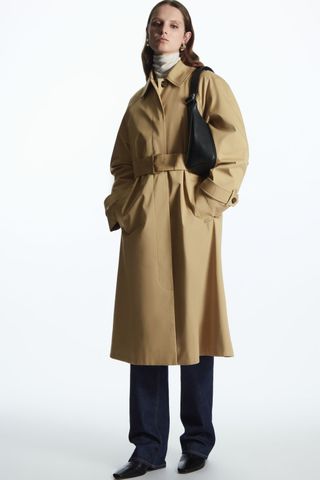 COS + Regular Fit Twill Trench Coat