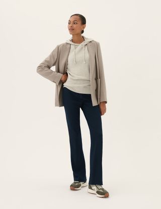 M&S Collection + Jersey Flared Trousers