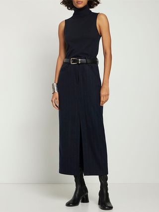 Musier + Adila Pinstripe Midi Skirt