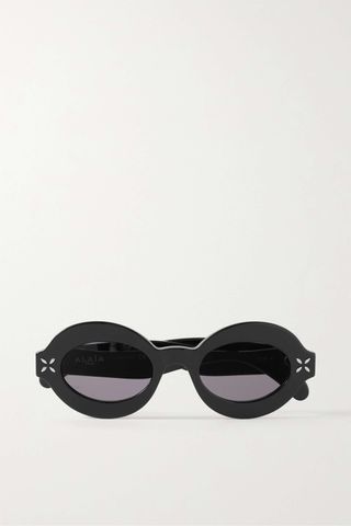 Alaïa + Oval-Frame Acetate Sunglasses