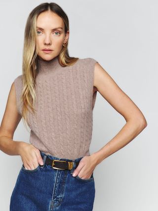 Reformation + Xenia Cashmere Sleeveless Sweater