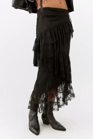Urban Outfitters + Juna Lace Layered Midi Skirt