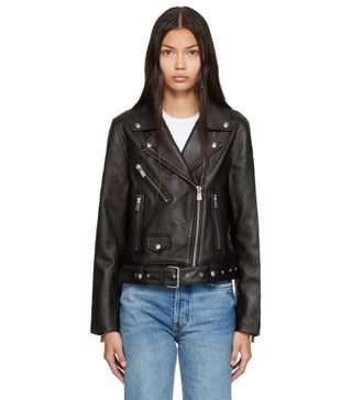 Anine Bing + Black Benjamin Moto Leather Jacket