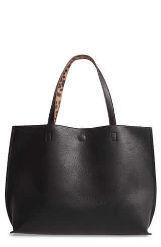 Street Level + Reversible Faux Leather Tote & Wristlet