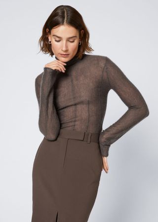 & Other Stories + Fitted Light Mohair Turtleneck