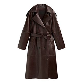 Massimo Dutti + Leather Trench Coat