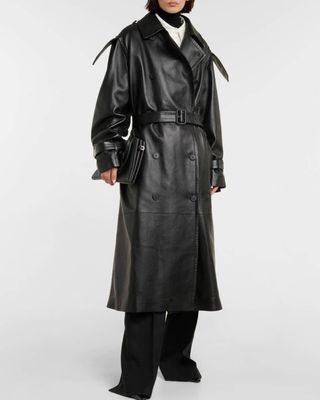 The Row + Benzy Leather Trench Coat