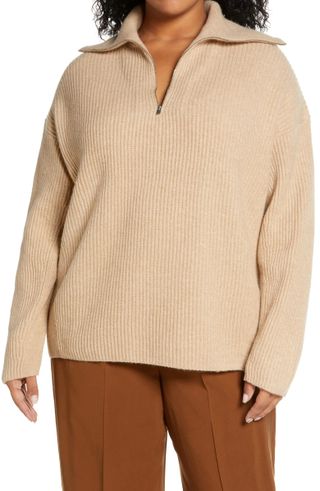 Vince + Wool & Cashmere Half Zip Sweater