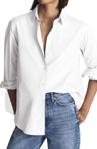 Reiss + Jenny Oversize Cotton Button-Up Shirt