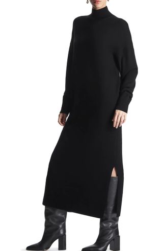 COS + Regular Fit Long Sleeve Merino Wool Sweater Dress