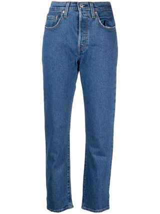 Levi's + Blue 501 Cropped Straight-Leg Jeans