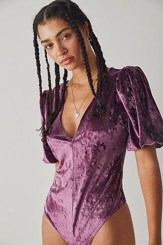 Cami NYC + Annel Velvet Blouson-Sleeve Bodysuit
