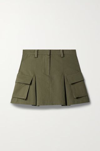 The Frankie Shop + Audrey Pleated Cotton-Twill Mini Skirt