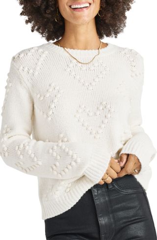 Splendid + Daphne Pom Heart Crewneck Sweater