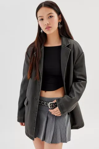 Urban Outfitters + Benito Faux Leather Overcoat