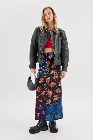 Urban Renewal + Remade Pieced Floral Maxi Skirt