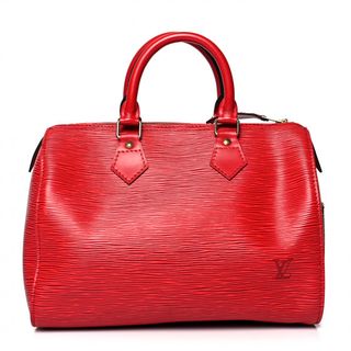 Louis Vuitton + Epi Speedy 25 Castillan Red