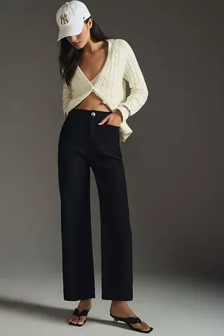 Anthropologie + Maeve The Colette Cropped Wide-Leg Trousers