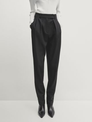 Massimo Dutti + Wide-Leg Trousers With Darts