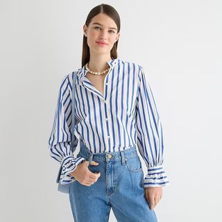 J.Crew + Button-Up With Ruffle Cuffs