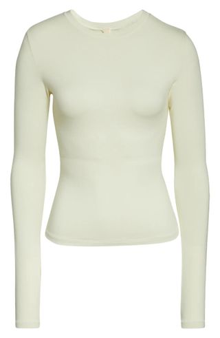 Skims + Long Sleeve Stretch Cotton T-Shirt