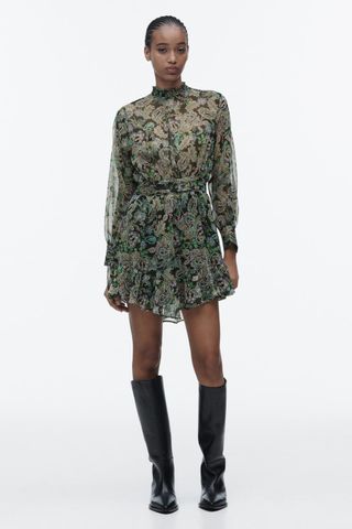 Zara + Printed Short Dress