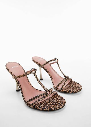 Mango + Animal Print Heel Sandals