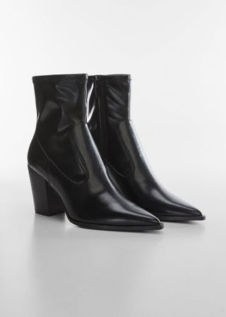 Mango + Pointed-Toe Ankle Boots