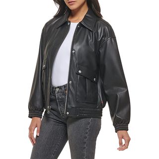 Levi's + Faux Leather Lightweight Dad Bomber Jacket