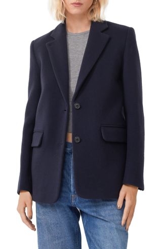 & Other Stories + Oversize Notched Lapel Wool Blend Blazer
