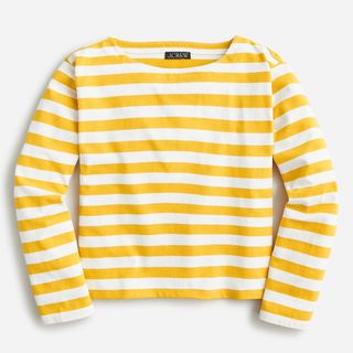 J.Crew + Relaxed Long-Sleeve Boatneck T-Shirt in Stripe