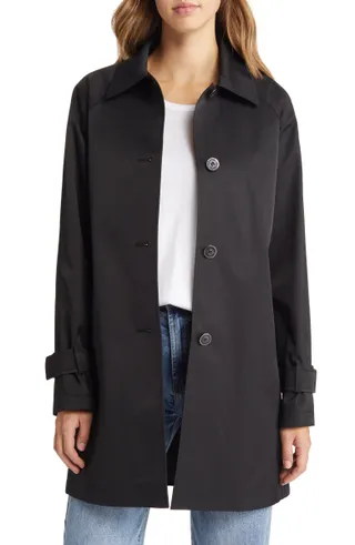 Via Spiga + Water Repellent Cotton Blend Trench Coat