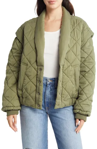 Blanknyc + Quilted Drop Shoulder Jacket