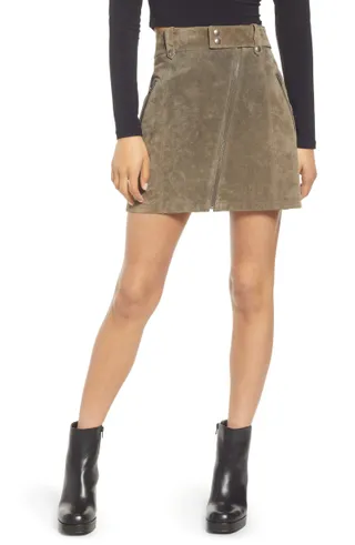 Blanknyc + Zip Suede Miniskirt