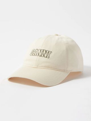 Ganni + Logo-Embroidered Organic-Cotton Baseball Cap